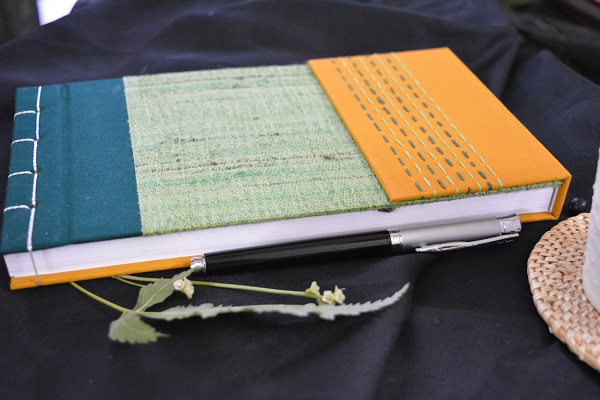 Handmade Green Yellow Kantha ruled Notebook